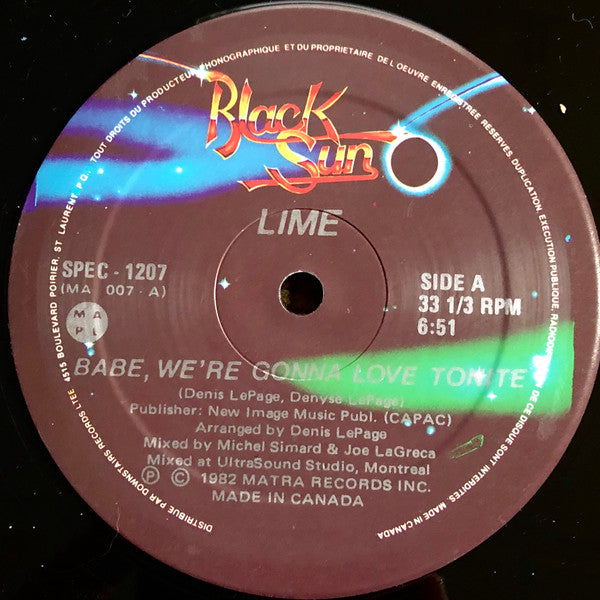 Lime (2) : Babe, We're Gonna Love Tonight / You're My Magician (12", Single)