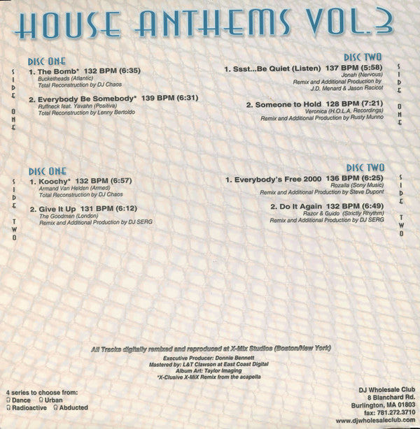 Various : X-Mix House Anthems Vol. 03 (2x12", Comp, Promo)