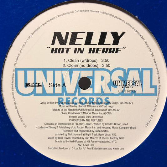 Nelly : Hot In Herre (12", Promo)