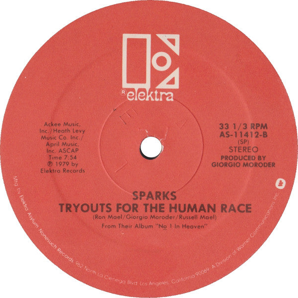 Sparks : Beat The Clock / Tryouts For The Human Race (12", Red)