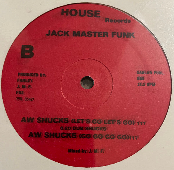 Jack Master Funk* : Aw Shucks (Let's Go Let's Go) (12", Red)