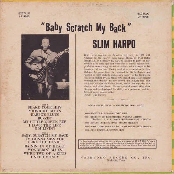 Slim Harpo : Baby Scratch My Back (LP, Album, Mono)