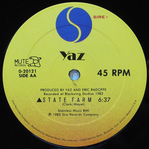 Yazoo : Nobody's Diary / State Farm (12", All)