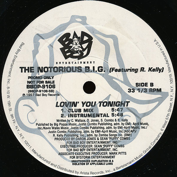 Notorious B.I.G. Featuring R. Kelly : Lovin' You Tonight (12", Promo)