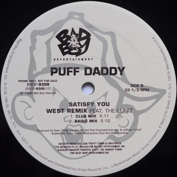 Puff Daddy : Satisfy You (12", Promo)