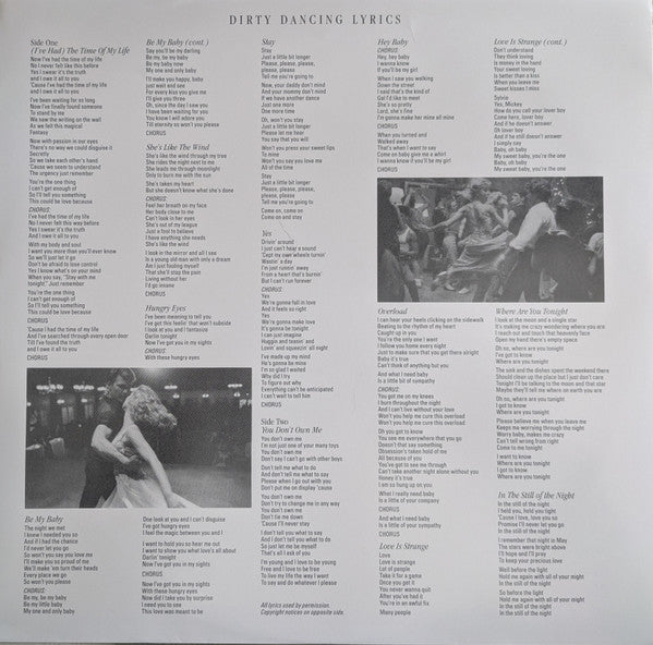 Various : Dirty Dancing (Original Soundtrack From The Vestron Motion Picture) (LP, Album, Comp, RE, Bla)