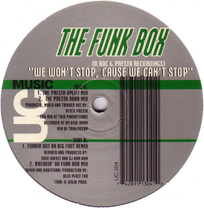 The Funk Box : We Won't Stop, Cause We Can't Stop (12")