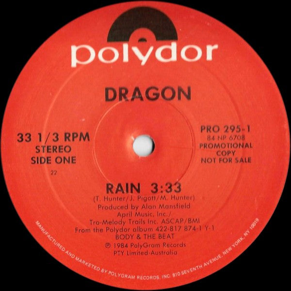 Dragon (5) : Rain (12", Promo)