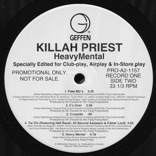 Killah Priest : Heavy Mental (2xLP, Album, Promo, Cle)