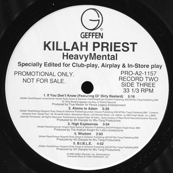 Killah Priest : Heavy Mental (2xLP, Album, Promo, Cle)