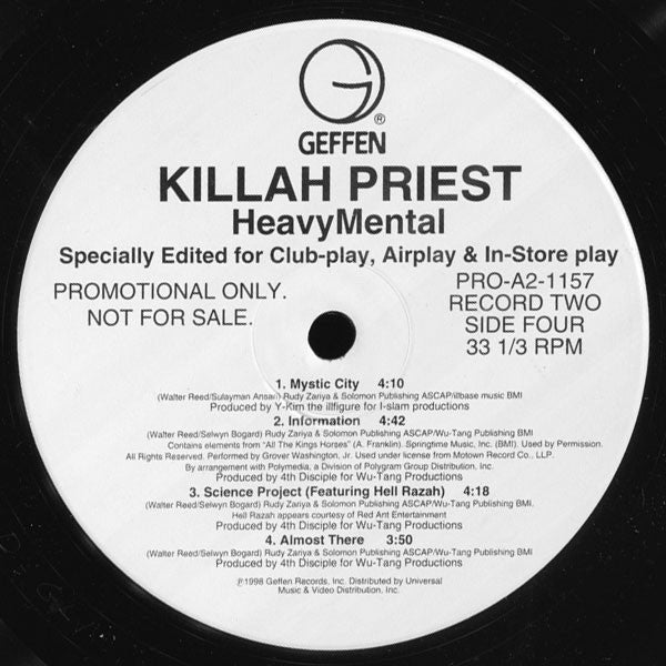 Killah Priest : Heavy Mental (2xLP, Album, Promo, Cle)