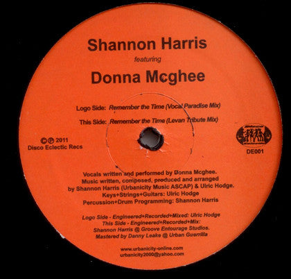 Shannon Harris Featuring Donna Mcghee : Remember The Time (12")