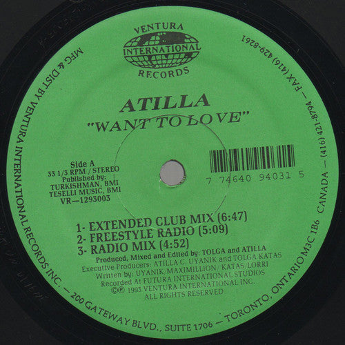 Atilla (4) : Want To Love (12", Gre)