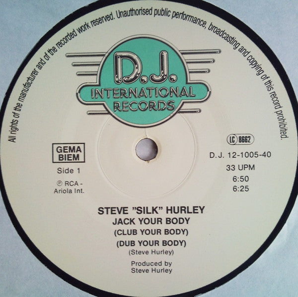 Steve 'Silk' Hurley* : Jack Your Body (12")