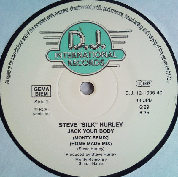 Steve 'Silk' Hurley* : Jack Your Body (12")