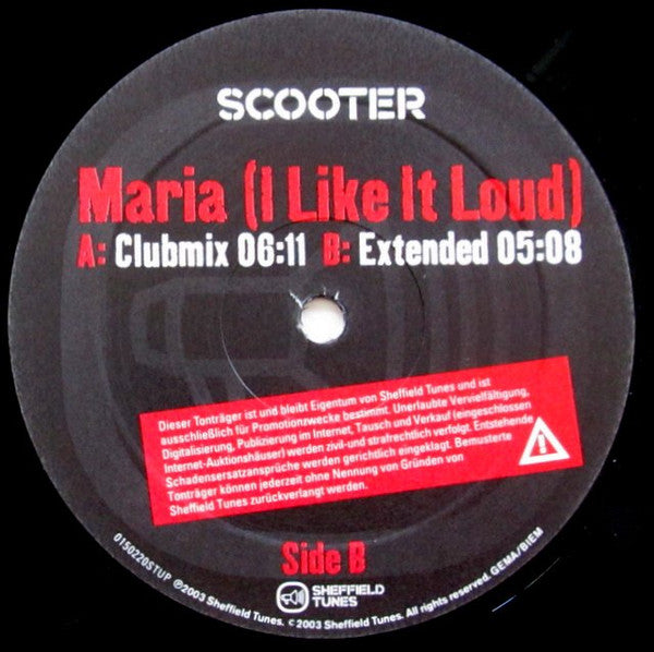 Scooter : Maria (I Like It Loud) (12", Single, Promo)