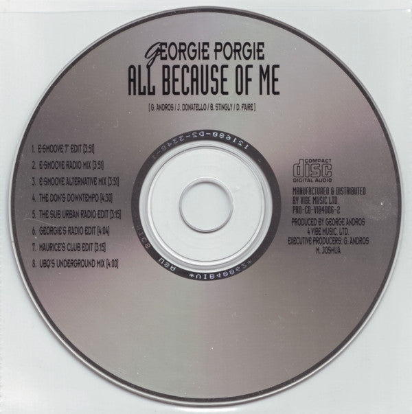 Georgie Porgie : All Because Of Me (CD, Maxi)