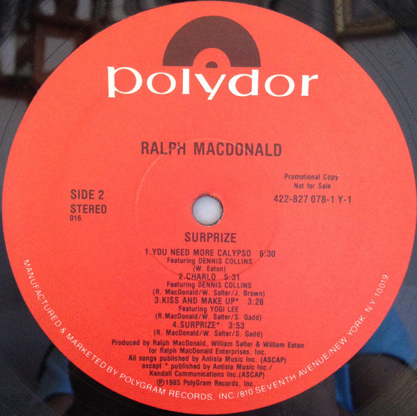 Ralph MacDonald : Surprize (LP, Album, Promo)