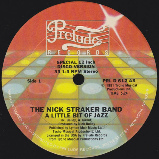 Nick Straker Band : A Little Bit Of Jazz (12")