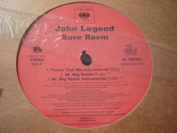 John Legend : Save Room (12")