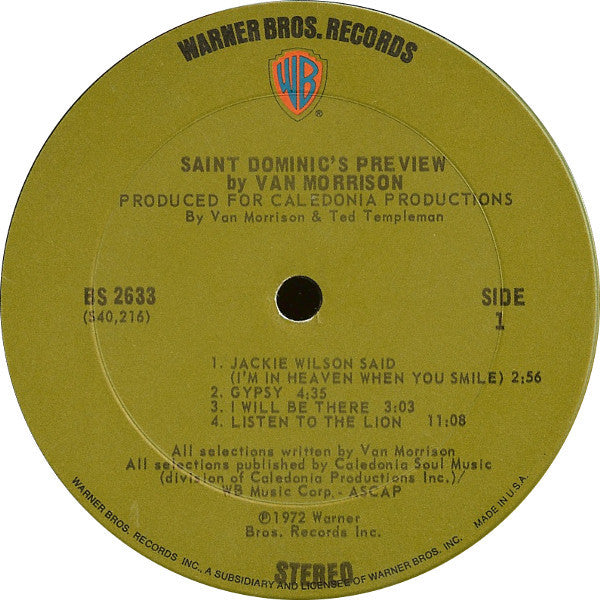 Van Morrison : Saint Dominic's Preview (LP, Album)