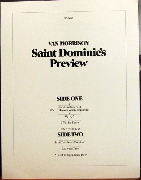 Van Morrison : Saint Dominic's Preview (LP, Album)