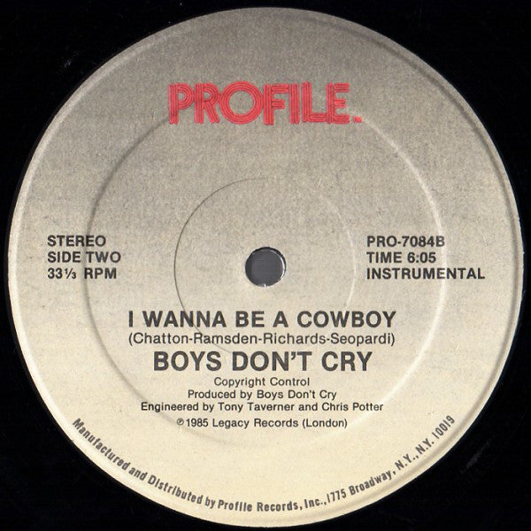 Boys Don't Cry : I Wanna Be A Cowboy (12", Single)