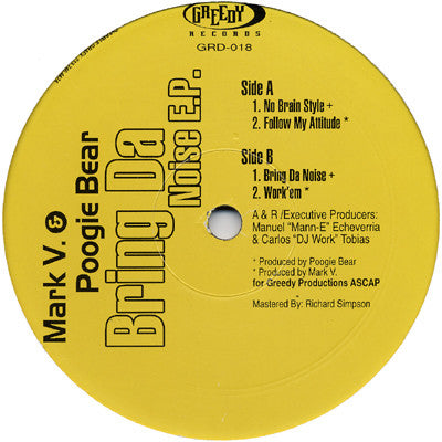 Mark V. & Poogie Bear : Bring Da Noise E.P. (12", EP)
