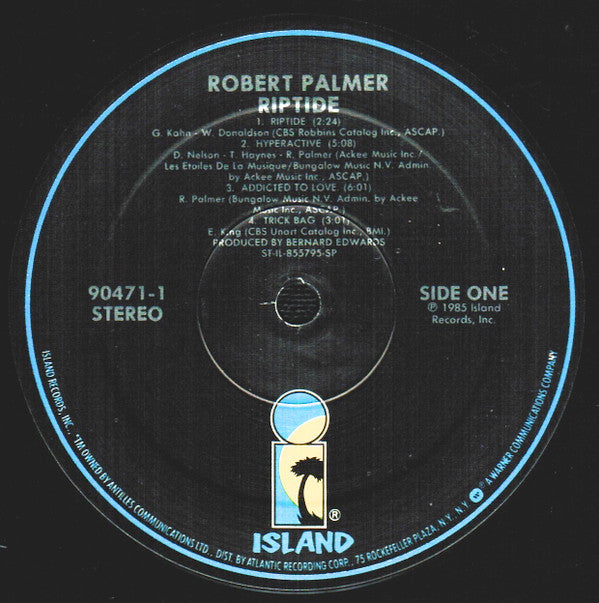 Robert Palmer : Riptide (LP, Album, SP )