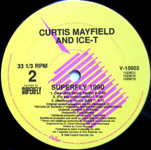 Curtis Mayfield And Ice-T : Superfly 1990 (12", Single)