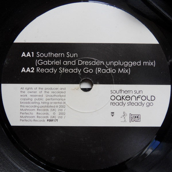 Paul Oakenfold : Southern Sun / Ready Steady Go (12")