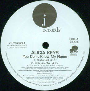 Alicia Keys : You Don't Know My Name (12", Promo)