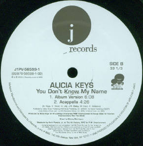 Alicia Keys : You Don't Know My Name (12", Promo)