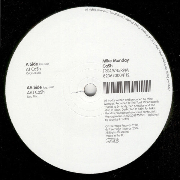 Mike Monday : Ca$h (12")