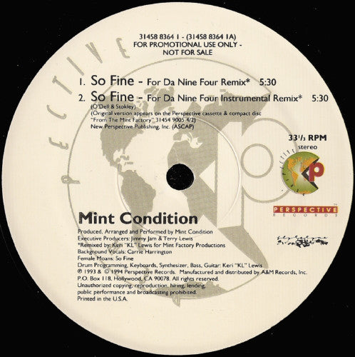 Mint Condition : So Fine (12", Promo)