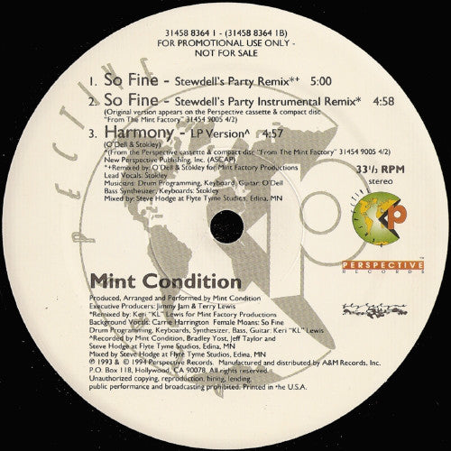 Mint Condition : So Fine (12", Promo)