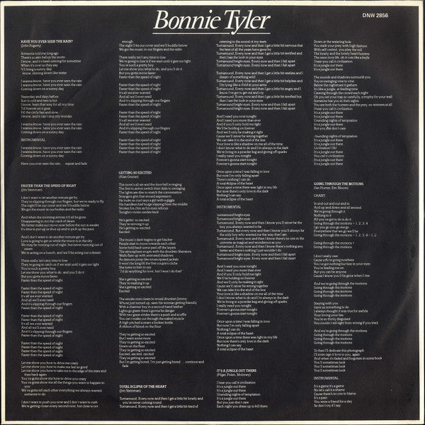 Bonnie Tyler : Faster Than The Speed Of Night (LP, Album)