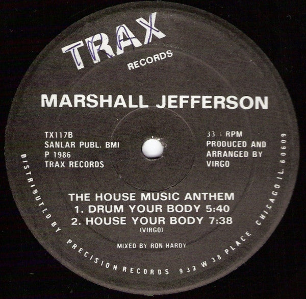 Marshall Jefferson : The House Music Anthem (12", Bla)