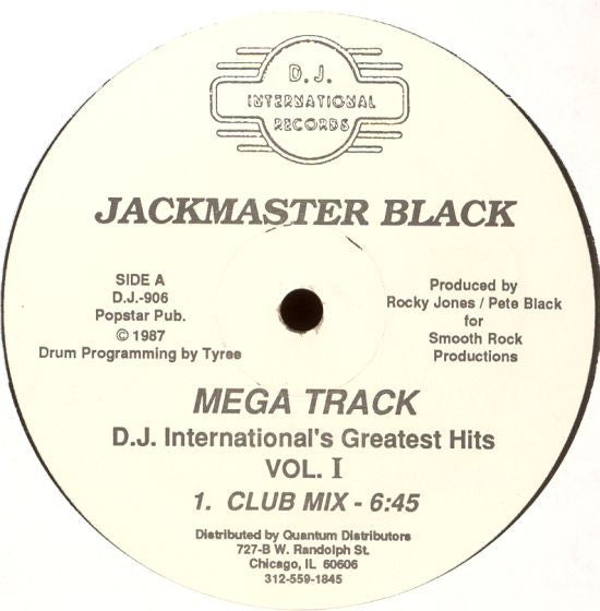 Jackmaster Black : Mega Track (DJ International's Greatest Hits Vol. I) (12")