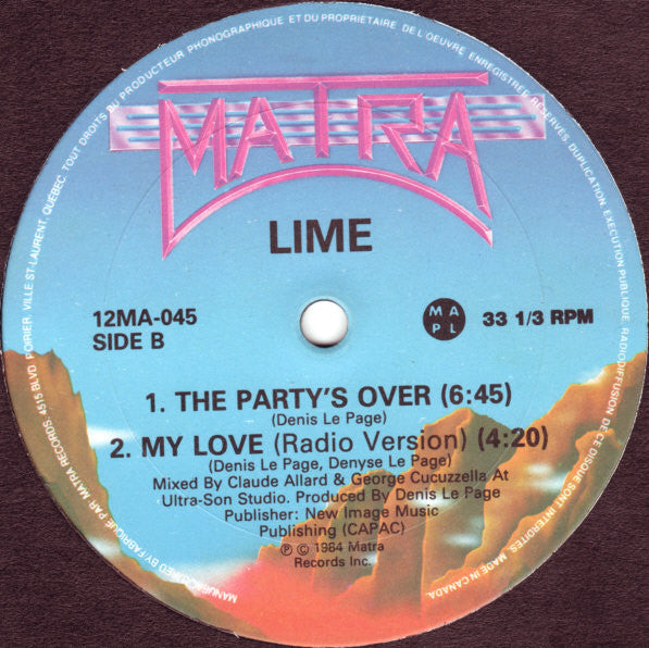 Lime (2) : My Love (12")