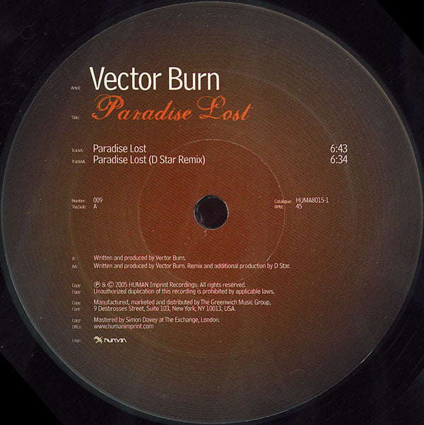 Vector Burn : Paradise Lost (12")