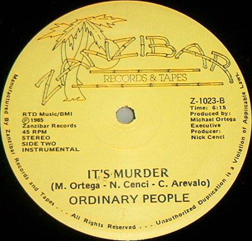 Ordinary People (5) : It's Murder (12")
