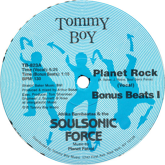 Afrika Bambaataa & Soulsonic Force Music By Planet Patrol : Planet Rock (12", RP, Blu)