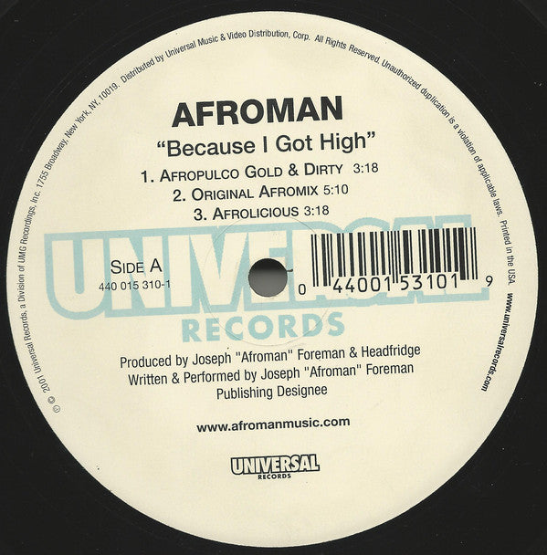 Afroman : Because I Got High (12")