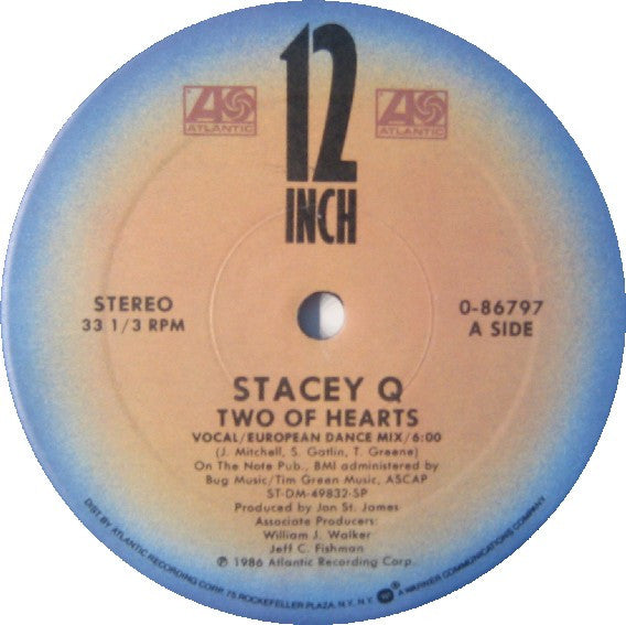 Stacey Q : Two Of Hearts (European Mix) (12", Single, SRC)