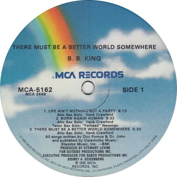 B.B. King : There Must Be A Better World Somewhere (LP, Album, RE)