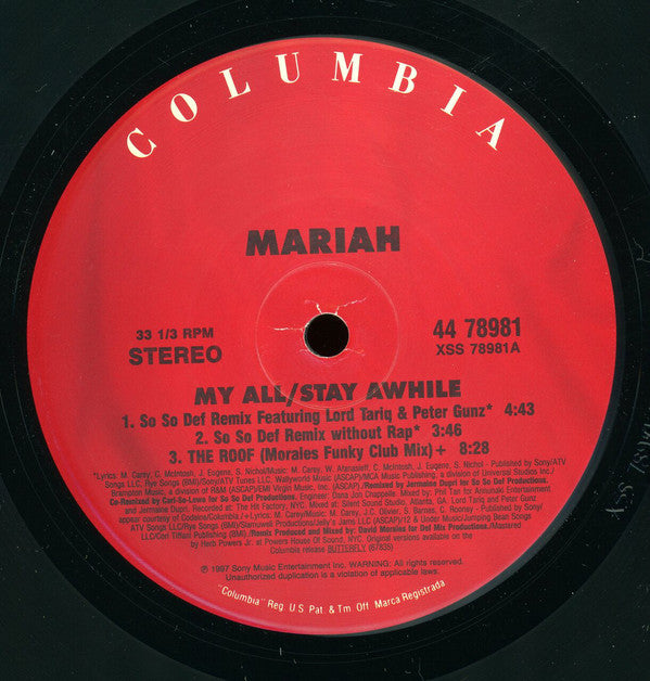 Mariah* : My All / Stay Awhile (12")