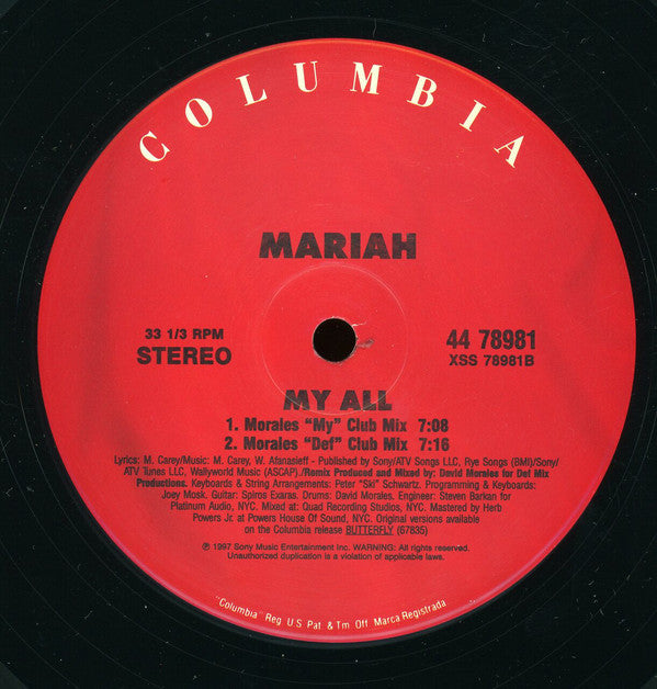 Mariah* : My All / Stay Awhile (12")