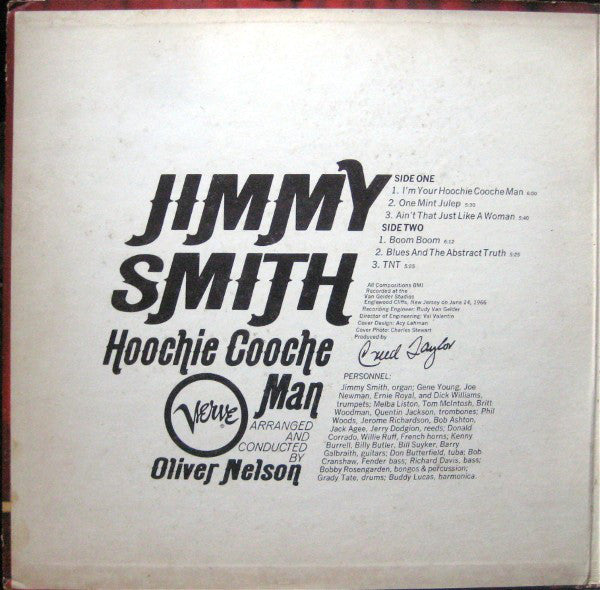 Jimmy Smith  Arranged And Conducted By Oliver Nelson : Hoochie Cooche Man (LP, Album, Dee)