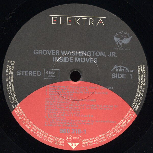 Grover Washington, Jr. : Inside Moves (LP, Album, Als)